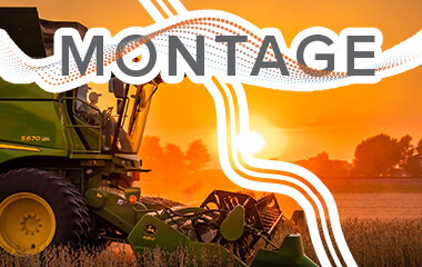 An advertisement for the Sleep publication Montage with a tractor.